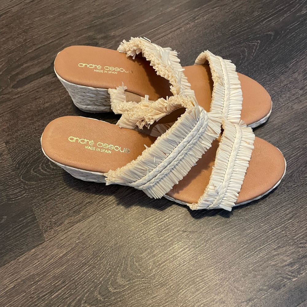 Andre Assous Nori Fringe Espadrille Wedge size 39 (US 8) - Picture 3 of 6